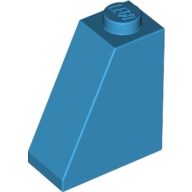 Lego kostka (kostička) 2x1x2 sklon (šikmá) 65°, azurová tmavá (6151673)